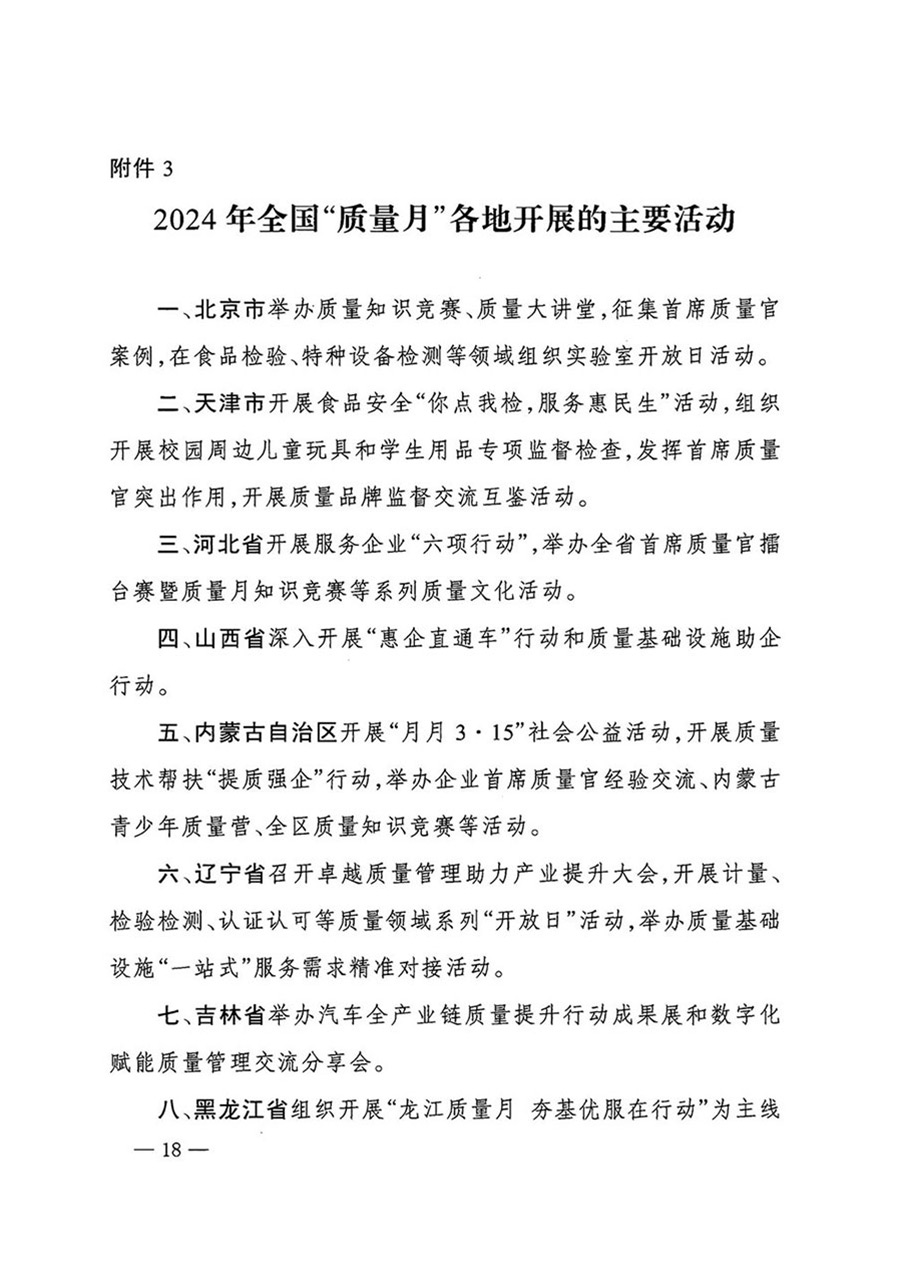 中國質(zhì)量檢驗協(xié)會關(guān)于轉(zhuǎn)發(fā)《關(guān)于開展2024年全國“質(zhì)量月”活動的通知》的函(質(zhì)檢協(xié)函〔2024〕116號)