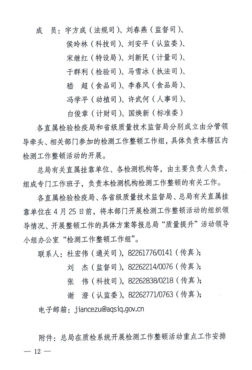 關(guān)于印發(fā)《關(guān)于在全國質(zhì)檢系統(tǒng)開展檢測(cè)工作整頓的活動(dòng)方案》的通知